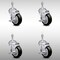 Service Caster 4 Inch SS Black Polyurethane Swivel 3/8 Inch Threaded Stem Caster Set Brake SCC SCC-SSTS20S414-PPUB-BLK-TLB-381615-4 - alternate 3